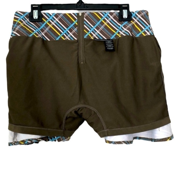 All By Jofit Brown Plaid Mini Ruffle Tennis Pickleball Golf Sports Skirt size 12 - Picture 8 of 11